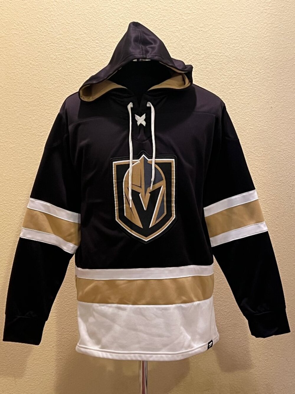 Fanatics Vegas Golden Knights Marc-Andre Fleury #29 Lace-Up Hoodie Mens M Black